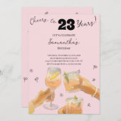 Invitation Fille moderne encourage à 23 ans fête d'anniversai (Devant / Derrière)