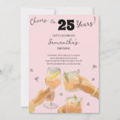 Invitation Fille moderne encourage à 25 ans fête d'anniversai (Devant)