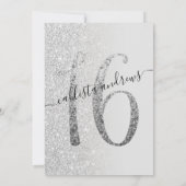 Invitation Fille moderne rose argent Parties scintillant Ombr (Dos)