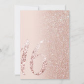Invitation Fille moderne rose rose Parties scintillant or Omb (Dos)