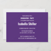 Invitation Fille moderne violet photo Grad Grad Grad Party (Dos)