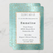 Invitation Fille Monnaie Glam Gold Sparkle Confetti Anniversa (Devant / Derrière)