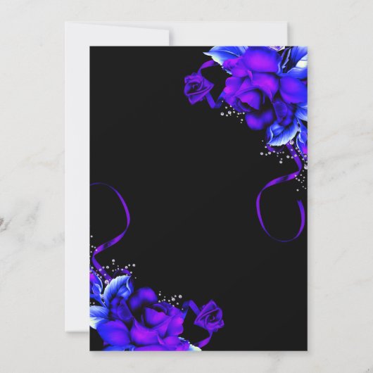 Invitation Fille morte vif violette Rose fête d'anniversaire (Dos)