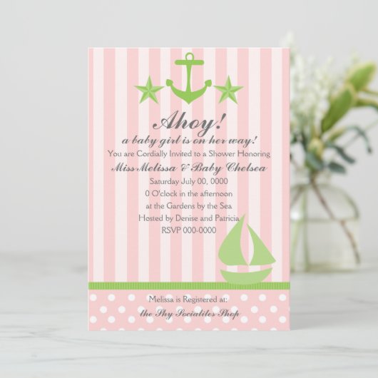 Invitation Fille nautique (Debout devant)