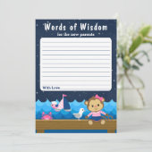 Invitation Fille Nautique Singe rose et les mots de sagesse d (Debout devant)