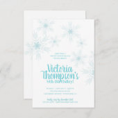 Invitation fille N'IMPORTE QUEL ÂGE congelé HIVER MERVEILLE (Devant / Derrière)