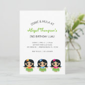 Invitation fille N'IMPORTE QUEL ÂGE hula sweetie ANNIVERSAIRE (Debout devant)