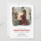 Invitation Fille nostalgique attend le Père Noël numérique No (Devant)