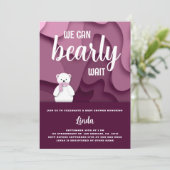 Invitation Fille on peut attendre Baby shower (Debout devant)