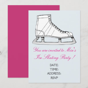 Invitation Fille ou ado de patinage sur glace