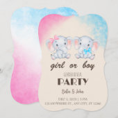 Invitation Fille ou garçon - Bébé Genre Reveal Party Invitati (Devant / Derrière)