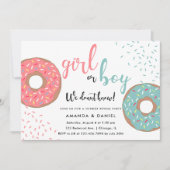 Invitation Fille ou garçon / Bleu ou Pink Donuts Révélation d (Devant)