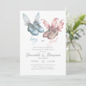 Invitation Fille ou garçon Chaussures élégantes Fête de révél (Debout devant)