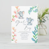 Invitation Fille ou garçon éléphant Genre Reveillez Invitatio (Debout devant)