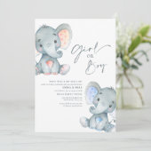 Invitation Fille ou garçon éléphant Genre Reveillez Invitatio (Debout devant)