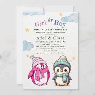 Invitation Fille ou garçon Fête prénatale d'hiver neutre pour
