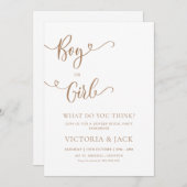 Invitation Fille ou garçon Minimaliste Beige Revevela Party (Devant / Derrière)