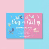 Invitation Fille ou garçon Moderne Bleu Rose Genre Revela Par