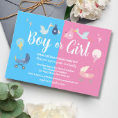 Invitation Fille ou garçon Moderne Bleu Rose Genre Revela Par
