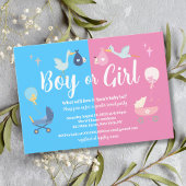 Invitation Fille ou garçon Moderne Bleu Rose Genre Revela Par