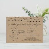 Invitation Fille ou garçon Pizza Making Birthday Party (Debout devant)