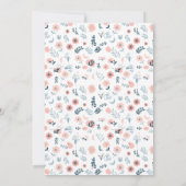Invitation Fille Ourse Visage Rose Bleu Baby Shower (Dos)