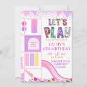 Invitation Fille Pailleté Rose Violet Jouons Playgro Intérieu (Devant)