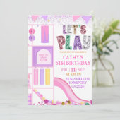 Invitation Fille Pailleté Rose Violet Jouons Playgro Intérieu (Debout devant)
