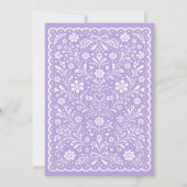 Invitation Fille Papel Picado Violet Présentation de 3 Ans (Dos)