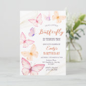 Invitation Fille papillon Anniversaire (Debout devant)
