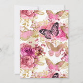 Invitation Fille papillon floral Motif Quinceanera (Dos)