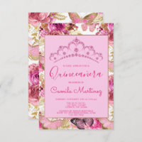 Fille papillon floral Motif Quinceanera