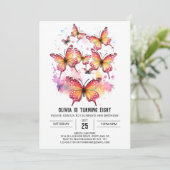 Invitation Fille papillon imprimable Fille Anniversaire (Debout devant)