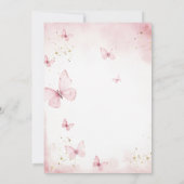 Invitation Fille Papillon Rose Blush 2ème Anniversaire Baptêm (Dos)