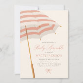 Invitation Fille parapluie rose et or Baby Sprinkle (Devant)