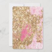 Invitation Fille Parties scintillant or rose Anniversaire (Dos)