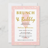 Invitation Fille Parties scintillant rose Champagne Brunch et (Devant)