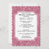 Invitation Fille Parties scintillant rose étincelle Fête des  (Devant)