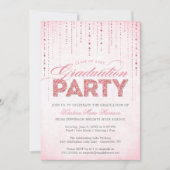Invitation Fille Parties scintillant rose Gems Graduation Par (Devant)
