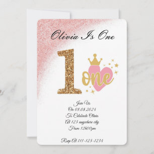 Invitation Fille parties scintillant rose princesse anniversa