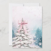 Invitation Fille Pastel Aquarelle hiver Wonderland Trees (Dos)