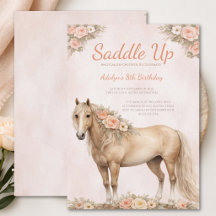 Fille Peach Floral Cheval 8e Anniversaire