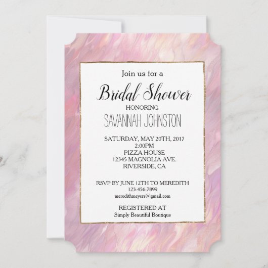 Invitation Fille Pearl rose (Devant)