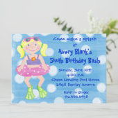 Invitation Fille peinte de blonde de partie de bain (Debout devant)