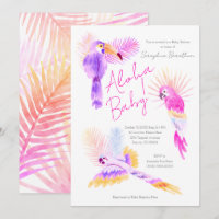 Fille perroquets tropicaux Baby shower Hawaiian Al