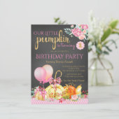 Invitation Fille Petit Citrouille Tableau 1er Anniversaire (Debout devant)