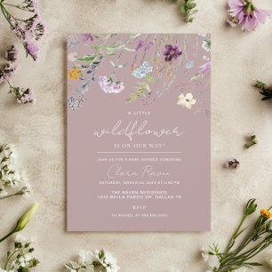 Invitation Fille Petite Fleur Sauvage Fleur Baby Shower 