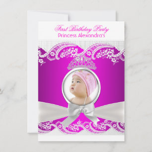 Invitation Fille Petite Princesse Première Fête d'Anniversair