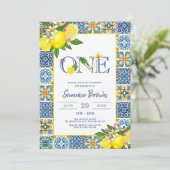 Invitation Fille photo Citron Méditerranéen 1ère fête d'anniv (Debout devant)