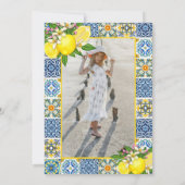 Invitation Fille photo Citron Méditerranéen 1ère fête d'anniv (Dos)